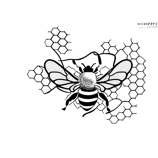 Bee With Honeycomb