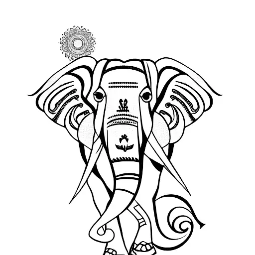 Silhouette Of The Side Of An Elephant With Mandala Inside