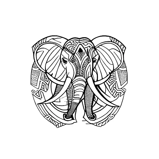 Elephant Side Silhouette With Mandala Inside