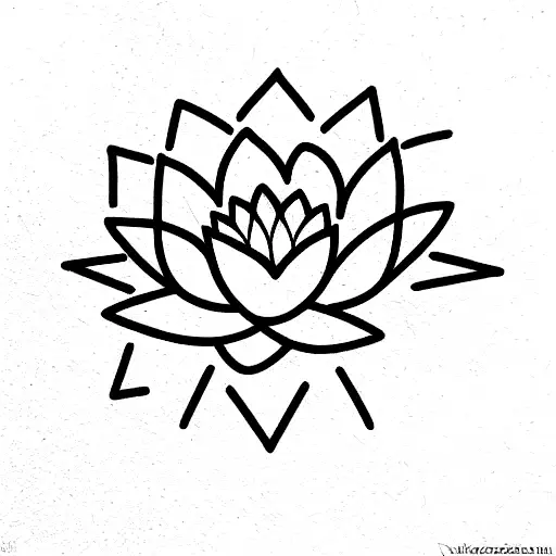 Lotus Flower And Quarter Moon