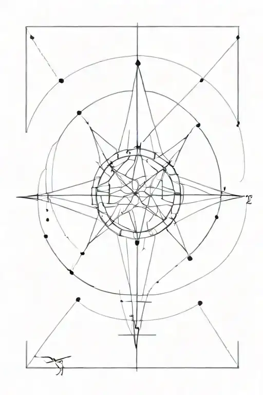 Abstract Compass With Particle Curves
