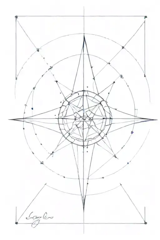 Abstract Compass With Particle Curves