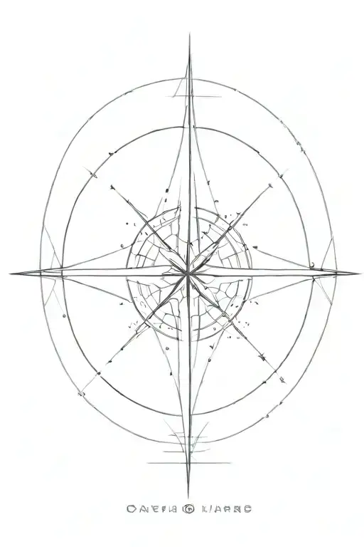 Abstract Compass With Particle Curves