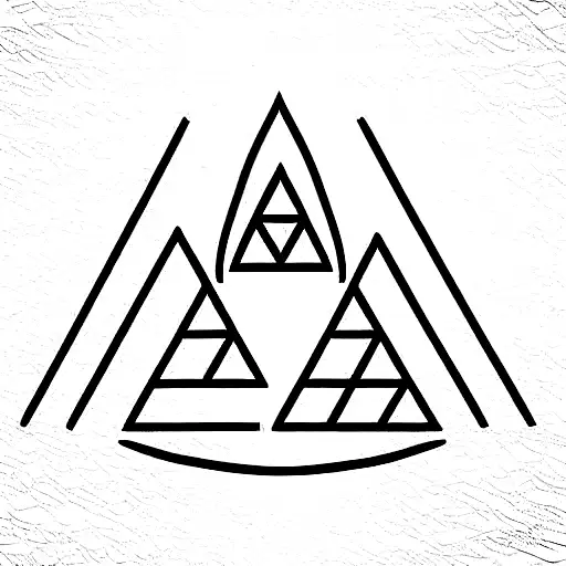 Valknut Symbol And Mountains
