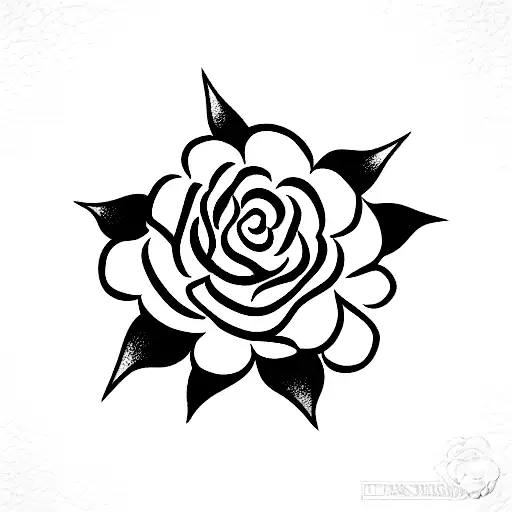 Straight Black Lines In The Shape Of A Carnation