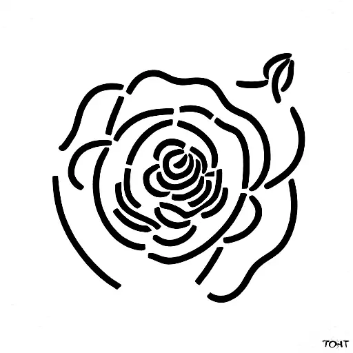 Straight Black Lines In The Shape Of A Carnation
