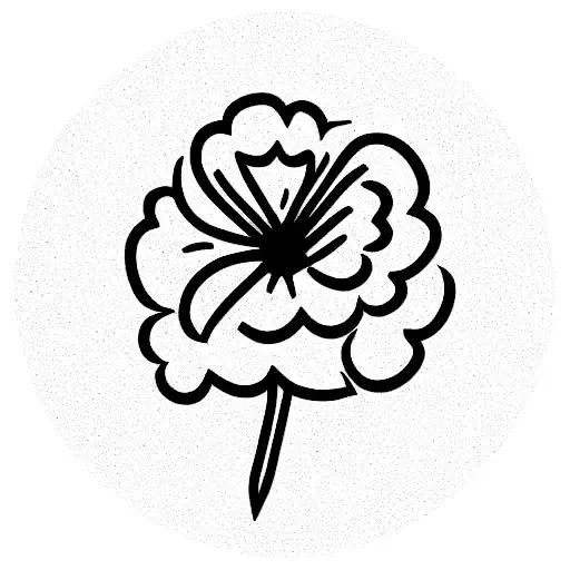 Straight Black Lines In The Shape Of A Carnation