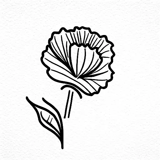 Straight Black Lines In The Shape Of A Carnation