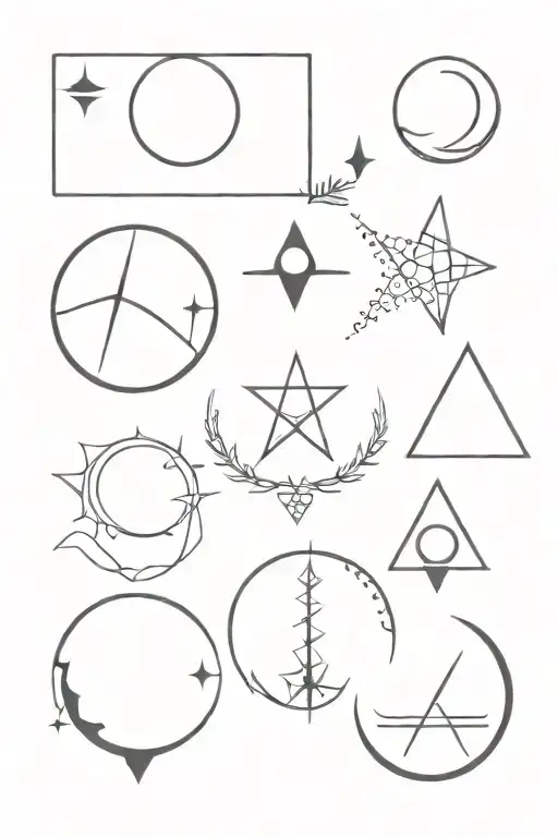 Witchy Symbols With Moons