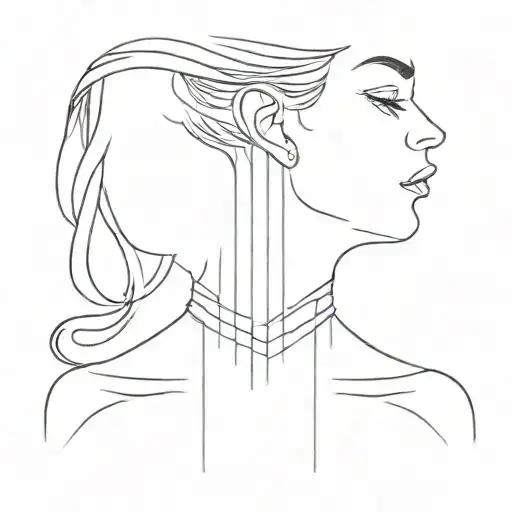 2 Lines Strait Line On Neck