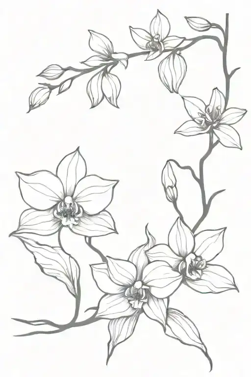 Orchid Branch And Sunflowers
