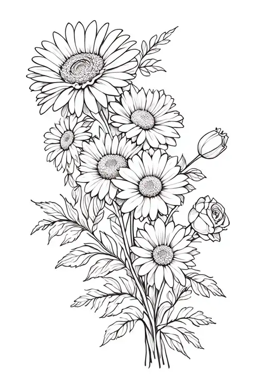 Chrysanthemum Bouquet With Daisy And Rose And Tulip