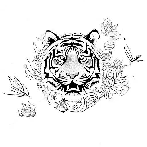 Tiger Com Flores