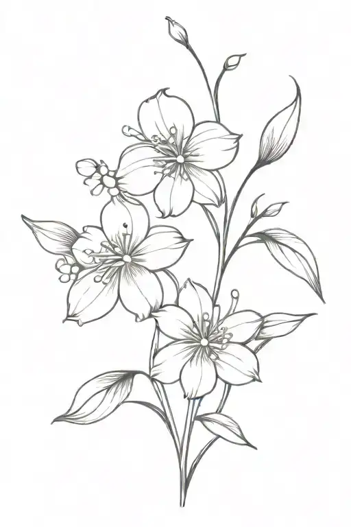 Cosmos And Lily Of The Valley Intertwined