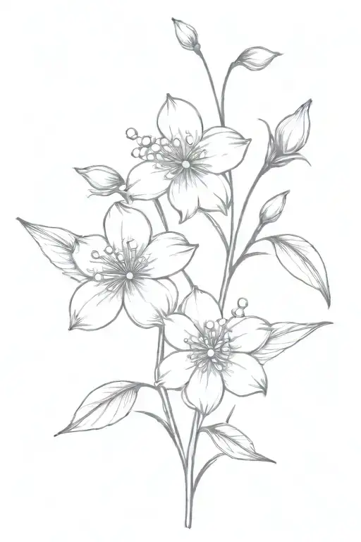 Cosmos And Lily Of The Valley Intertwined