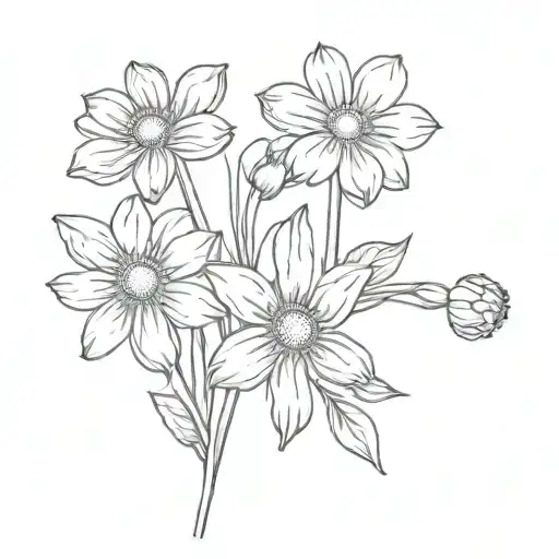 Daisy With Daffodil And Hawthorn Flower