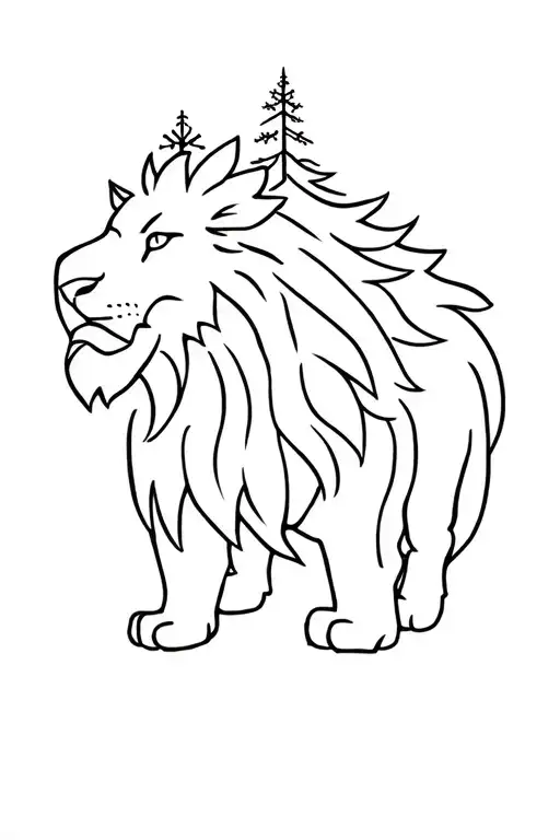 Lion Snowflake 2 Trees 3H43 19H30 28