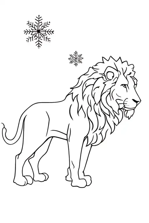 Lion Snowflake 2 Trees