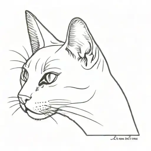 Cat Ear Outline With The Tip Of The Right Ear Missing