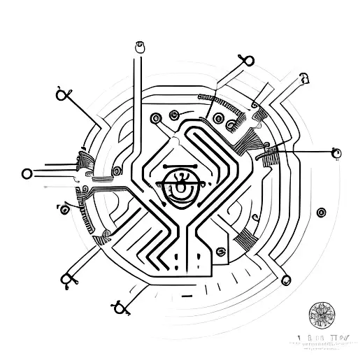 A Psychologist's Symbol Integrated With Electrical Circuitry