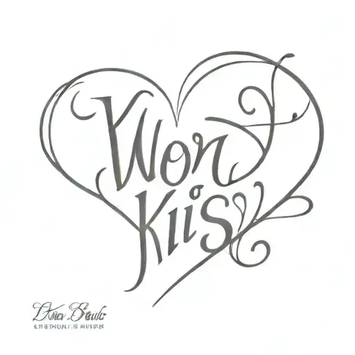 The Word Kis With A Heart