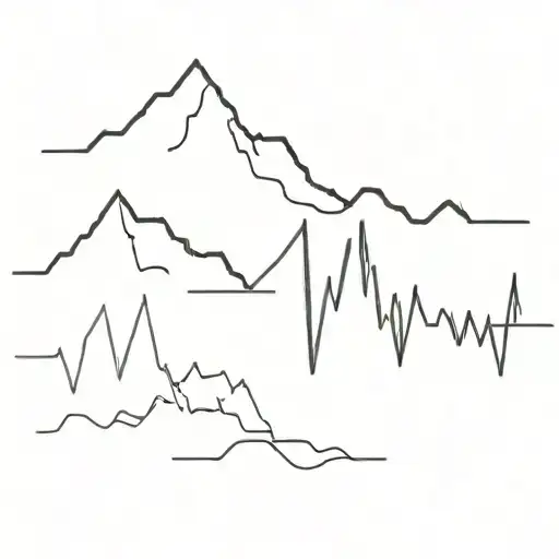 Ekg Line That Changes Into An Outline Of A Mountain