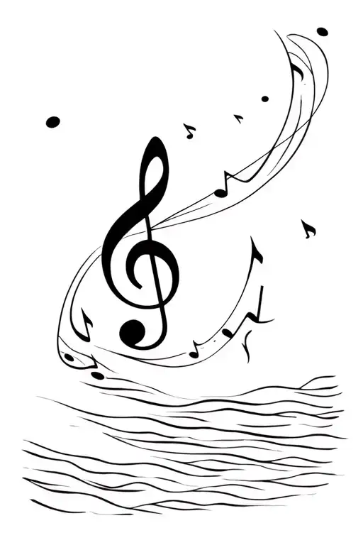 Sea And Music Notes