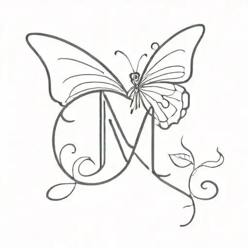 Simple Butterfly With A Letter W Initial
