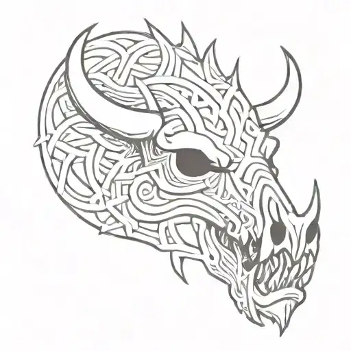 Celtic Boar Skull Angry