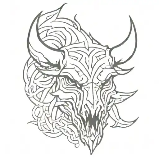 Celtic Boar Skull Angry