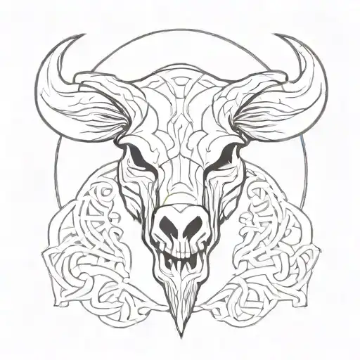 Celtic Boar Skull Angry