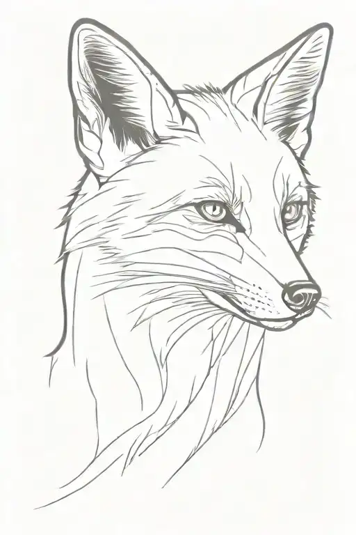 A Fox With Its Head Raised Up And A Knife Standing Vertically On Its Nose
