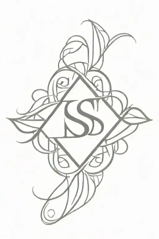Letter S With A Symbol Representing Brotherhood Emblem With Initials