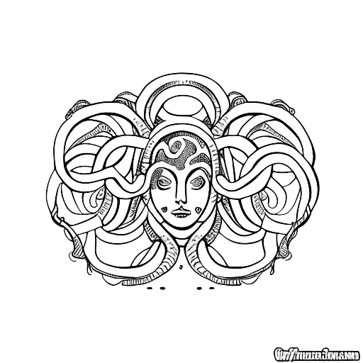 Medusa Com Metade Do Rosto Saindo Borboletas