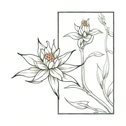 Edelweiss Blossom In The Middle On A Long Line Min N On One Side And S On The Other Side