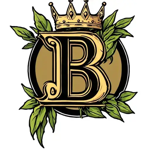 Letter B With A Crown On Top Inside Of A Square
