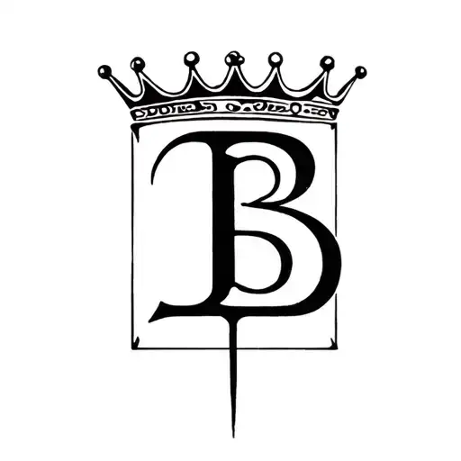 Letter B With A Crown On Top Inside Of A Square