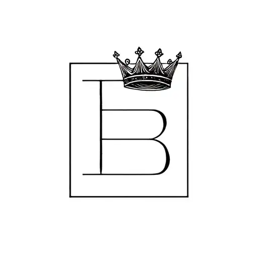 Letter B With A Crown On Top Inside Of A Square