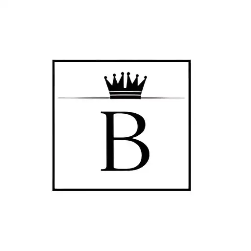Letter B With A Crown On Top Inside Of A Square