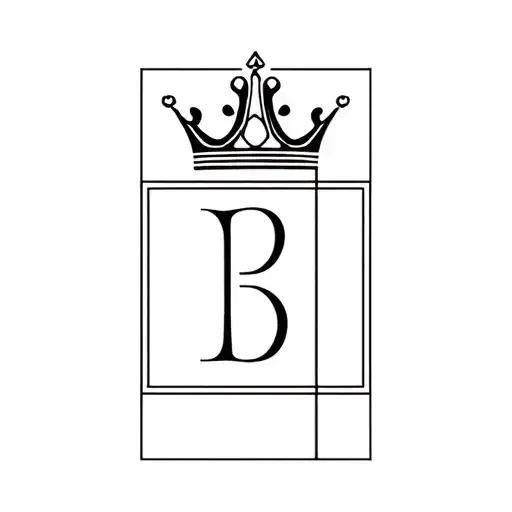 Letter B With A Crown On Top Inside Of A Square