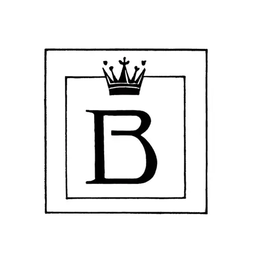 Letter B With A Crown On Top Inside Of A Square