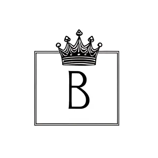 Letter B With A Crown On Top Inside Of A Square
