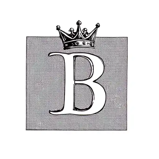Letter B With A Crown On Top Inside Of A Square