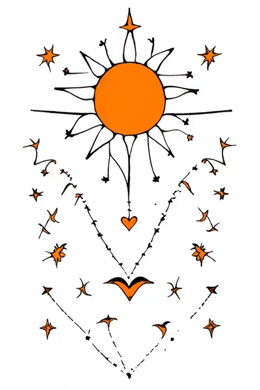 Star Heart Sun Bird All Of The Same Size And Align