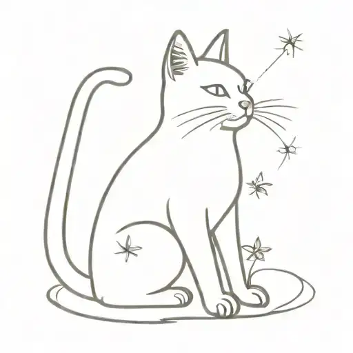 Cat Playing With Firefly Let Its Light