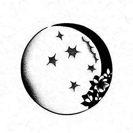 Symmetrical Moon Made Of Flower