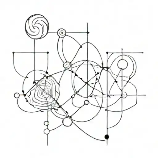 Line Drawing Of 4 Elements Representing