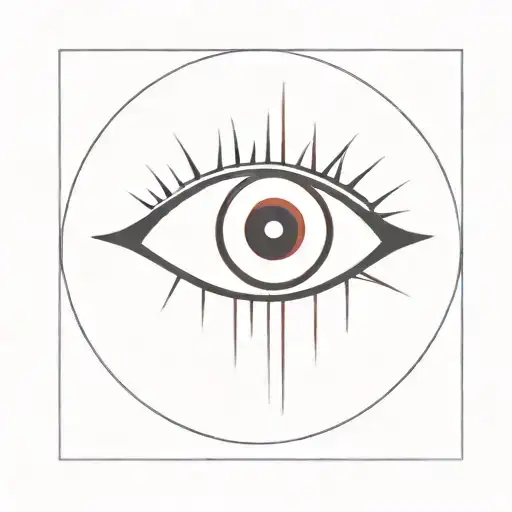 A Black And Red Circle With An Eye In The Middle