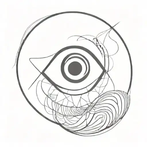 A Black And Red Circle With An Eye In The Middle