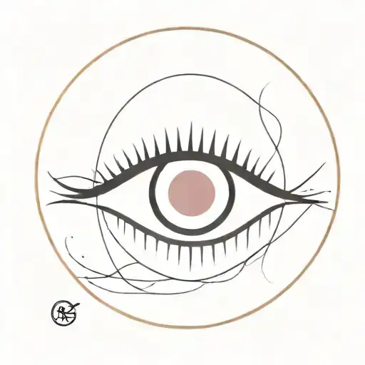 A Black And Red Circle With An Eye In The Middle